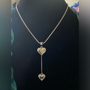 Elegant Stainless Steel Double Heart Pendant Necklace for Women